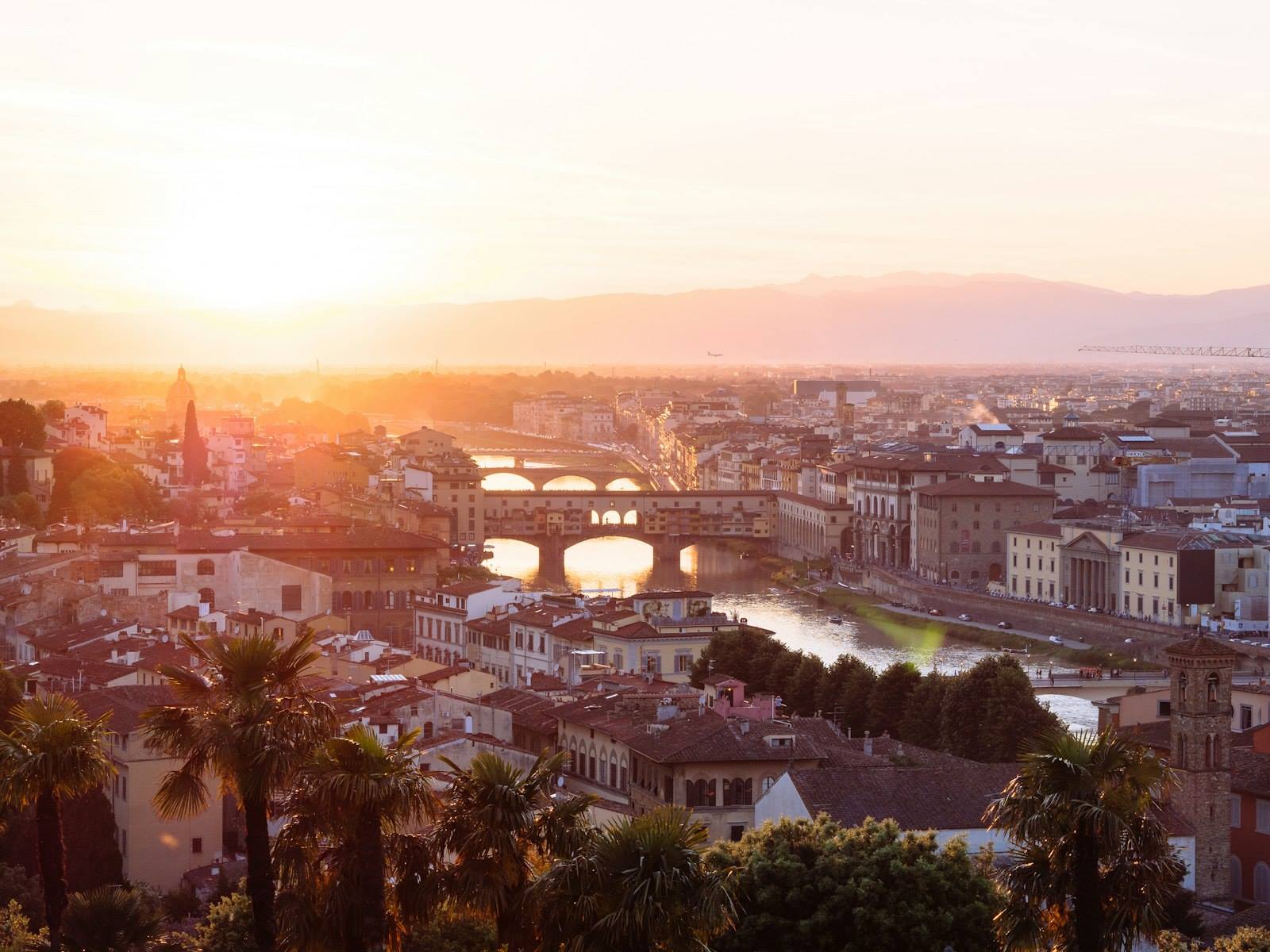 Firenze e Ponte Vecchio al tramonto